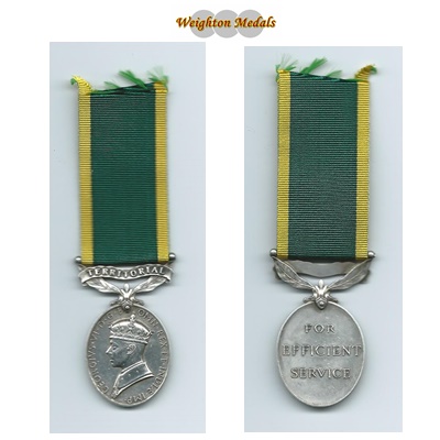 Efficiency Medal – Territorial - Gnr. V P Smith